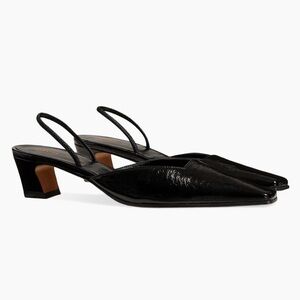 Khaite Roosevelt Slingback Pumps, 39.5, Black